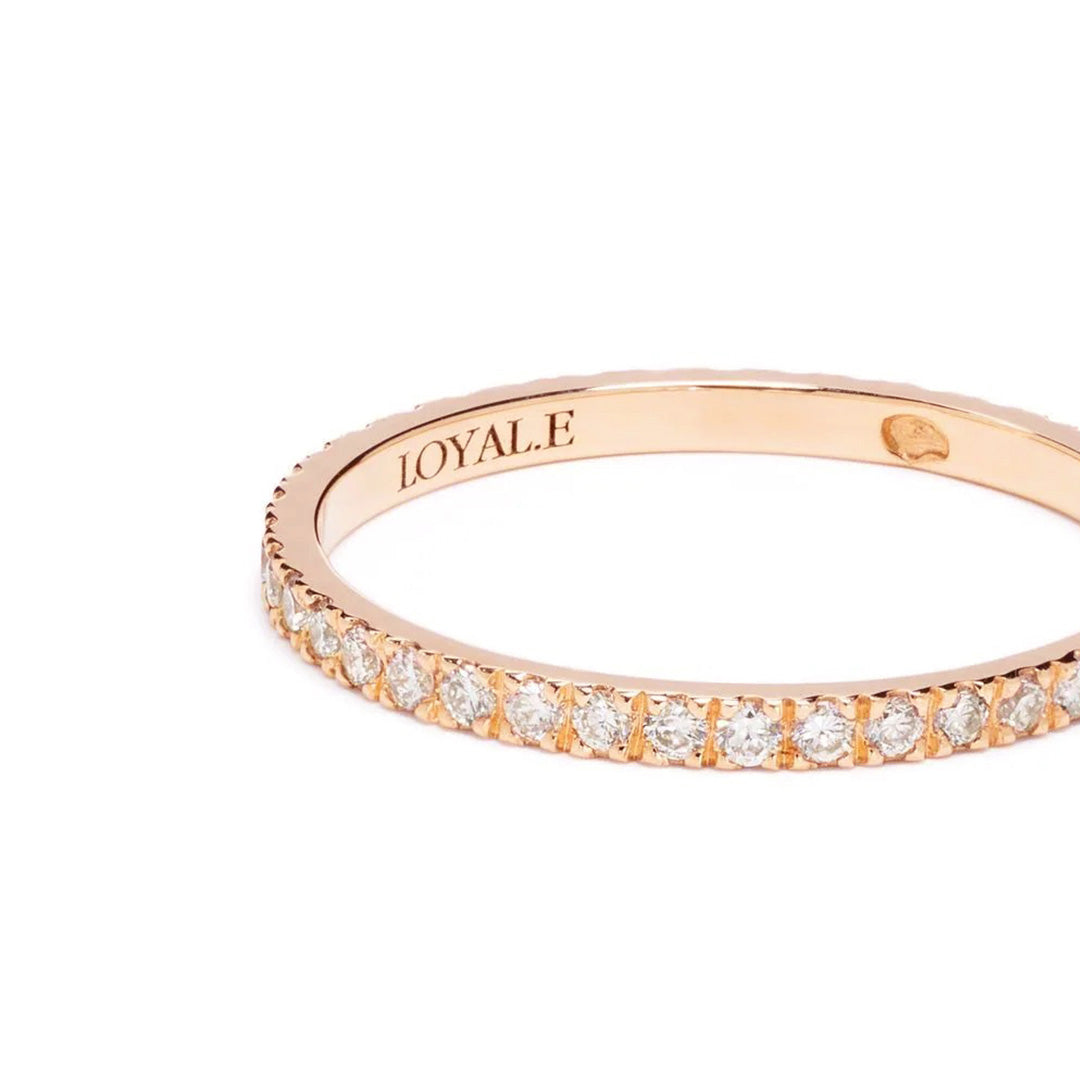 Alliance Absolu.e pavée - Or rose 18k - diamant éthique - Loyale Paris