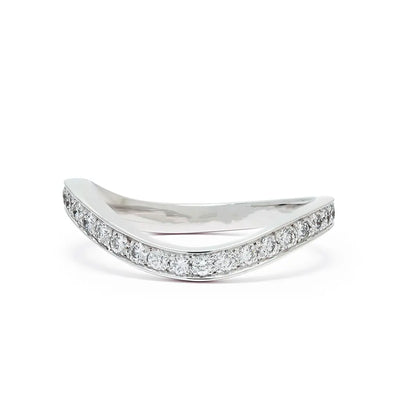 Alliance Amour Éternel pavée - Or blanc 18k - diamant éthique - Loyale Paris