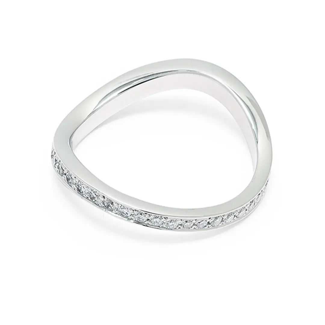Alliance Amour Éternel pavée - Or blanc 18k - diamant éthique - Loyale Paris