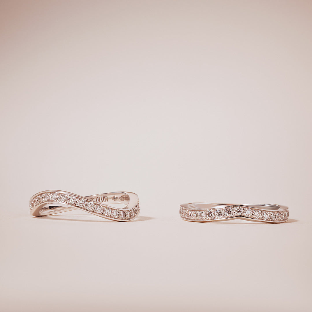 Alliance Amour Éternel pavée - Or blanc 18k - diamant éthique - Loyale Paris
