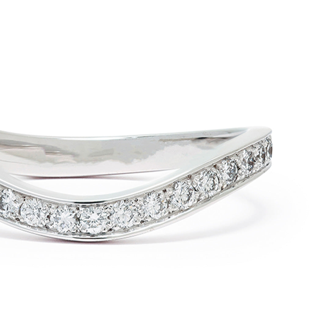 Alliance Amour Éternel pavée - Or blanc 18k - diamant éthique - Loyale Paris