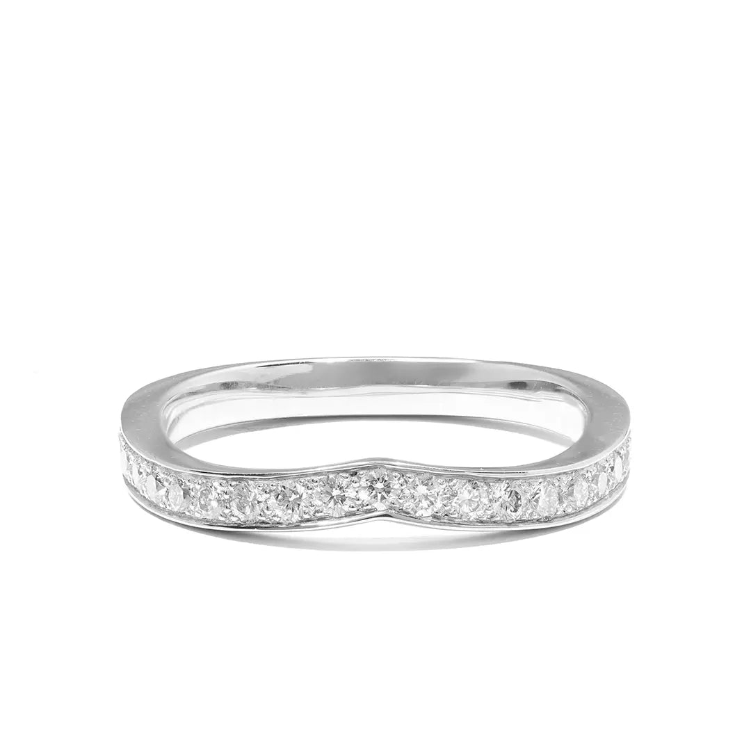 Alliance Lien Éternel pavée - Or blanc 18k - diamant éthique - Loyale Paris