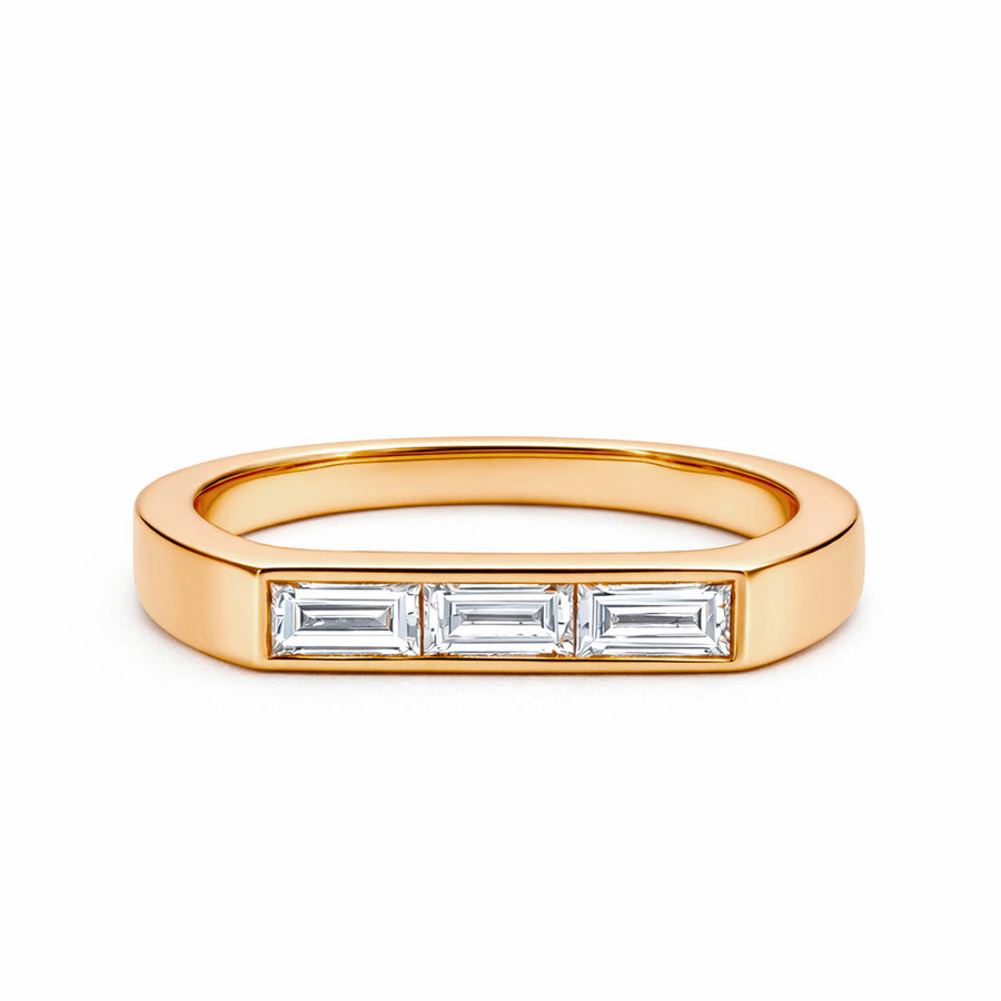 Alliance Uraeus Baguette Or Rose 18k diamant ethique Loyale Paris