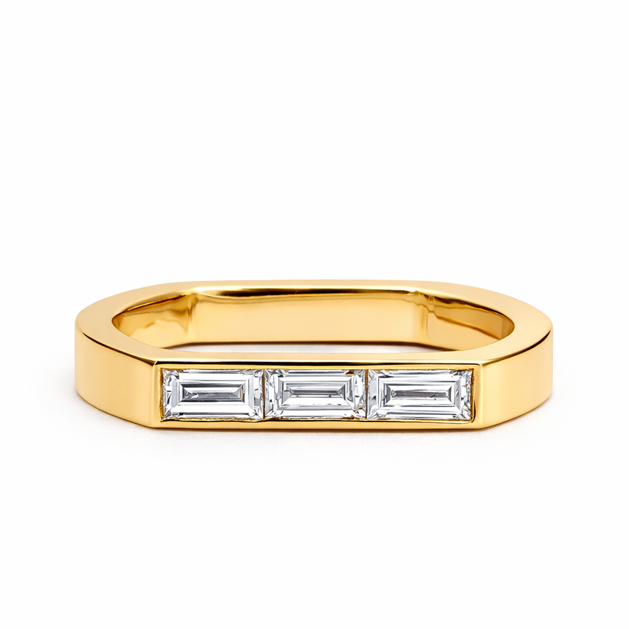 Alliance Uraeus Duo - Or jaune 18k - diamant éthique - Loyale Paris