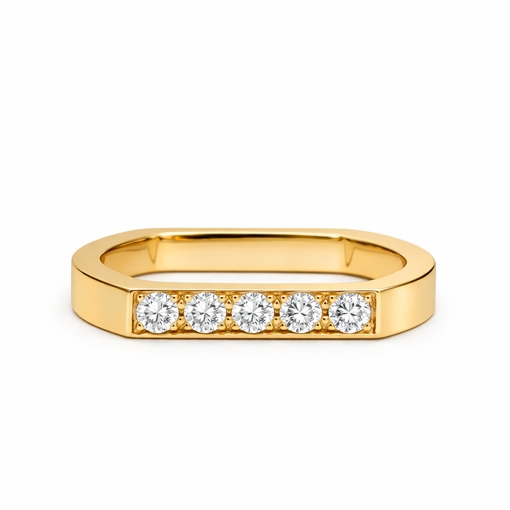 Alliance Uraeus Duo - Or jaune 18k - diamant éthique - Loyale Paris