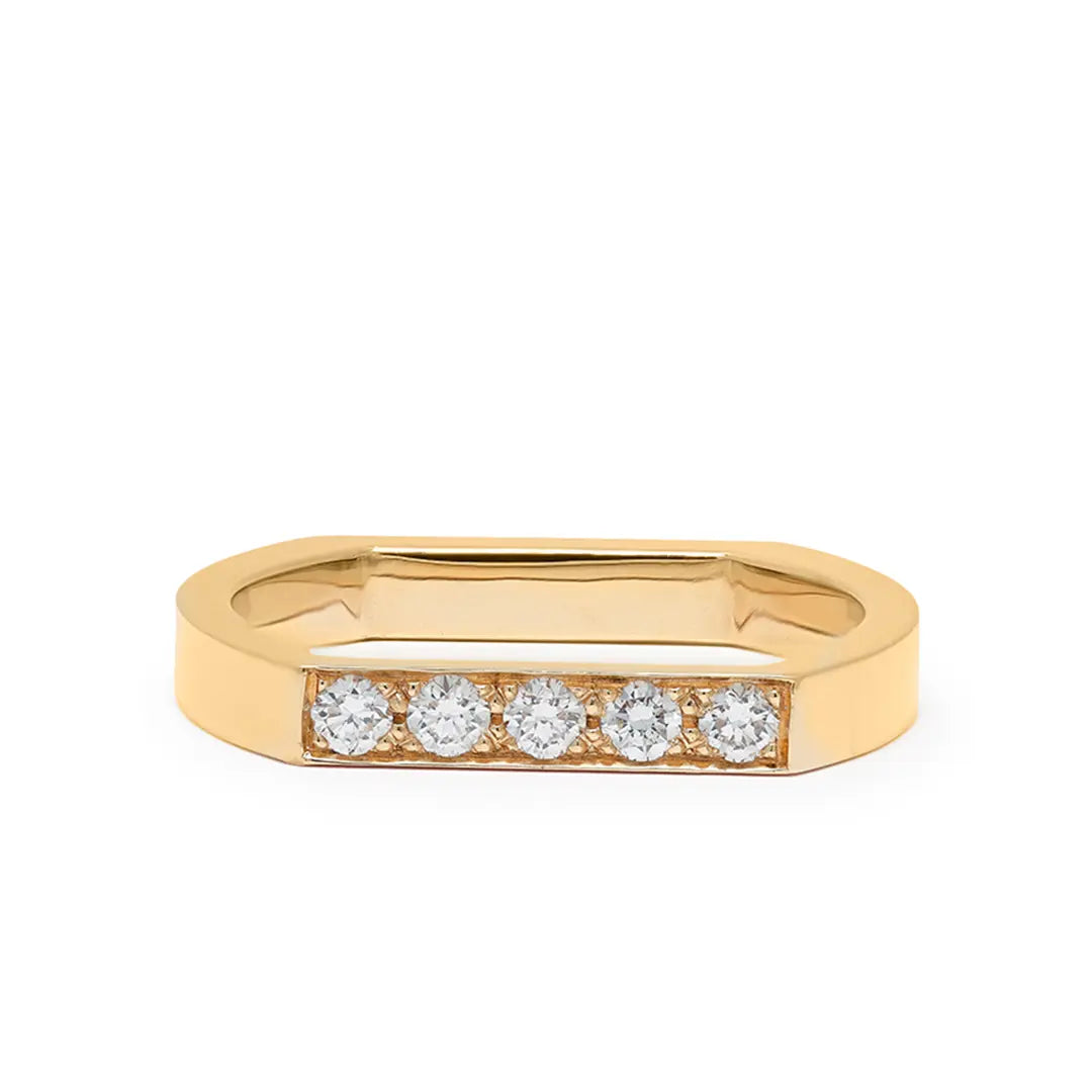 Alliance Uraeus Duo - Or jaune 18k - diamant éthique - Loyale Paris