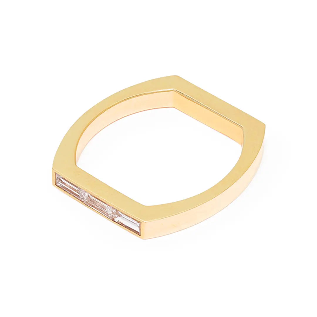 Alliance Uraeus Duo - Or jaune 18k - diamant éthique - Loyale Paris