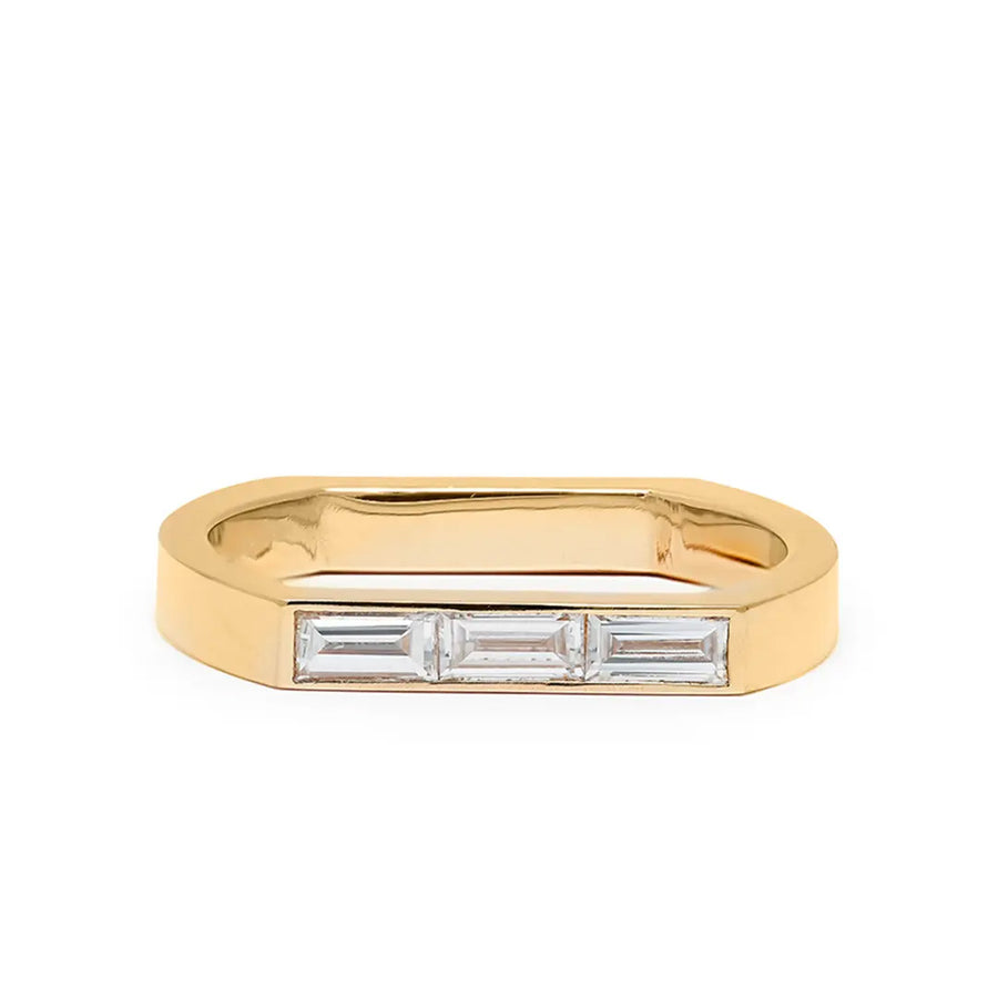 Alliance Uraeus droite Baguette - Or jaune 18k - diamant éthique - Loyale Paris