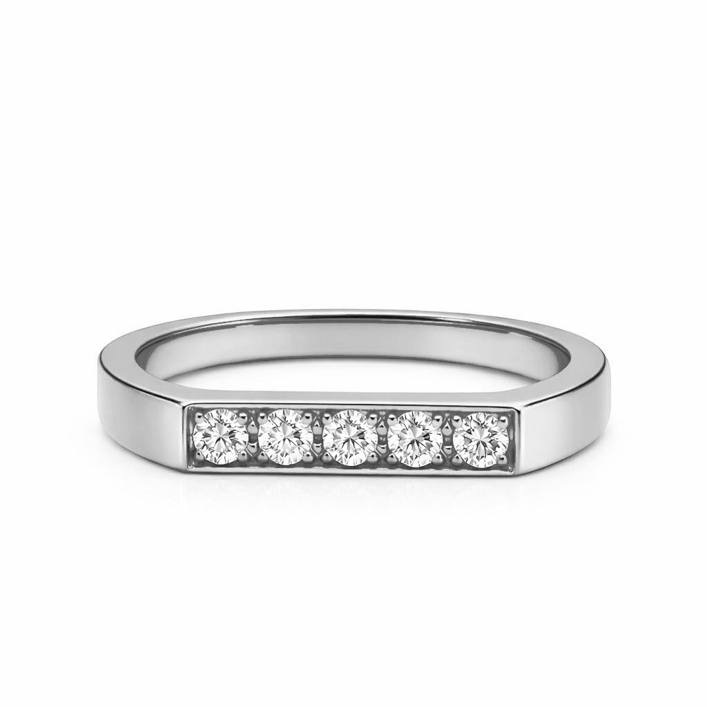 Alliance Uraeus pave brillant Or Blanc 18k diamant ethique Loyale Paris