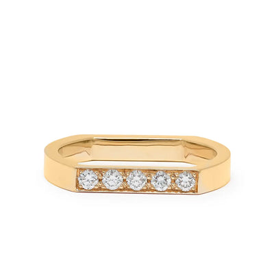 Alliance Uraeus droite Brillant - Or jaune 18k - diamant éthique - Loyale Paris