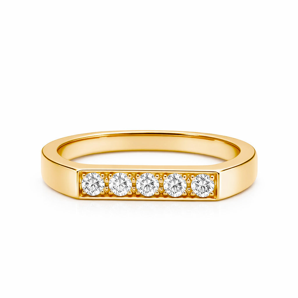 Alliance Uraeus droite Brillant Or jaune 18k diamant ethique Loyale Paris
