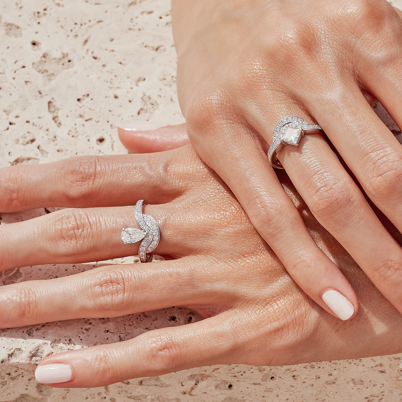 Bague Emblème 0.5ct Poire pavée - Or blanc 18k - diamant éthique - Loyale Paris