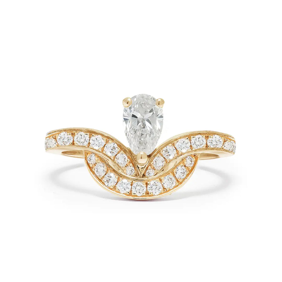 Bague Emblème 0.5ct Poire pavée - Or jaune 18k - diamant éthique - Loyale Paris