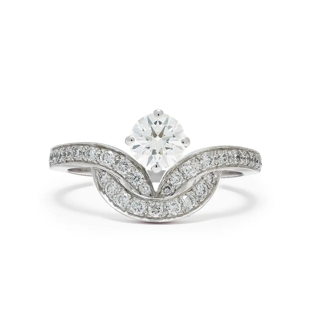 Bague Emblème 0.5ct pavée - Or blanc 18k - diamant éthique - Loyale Paris