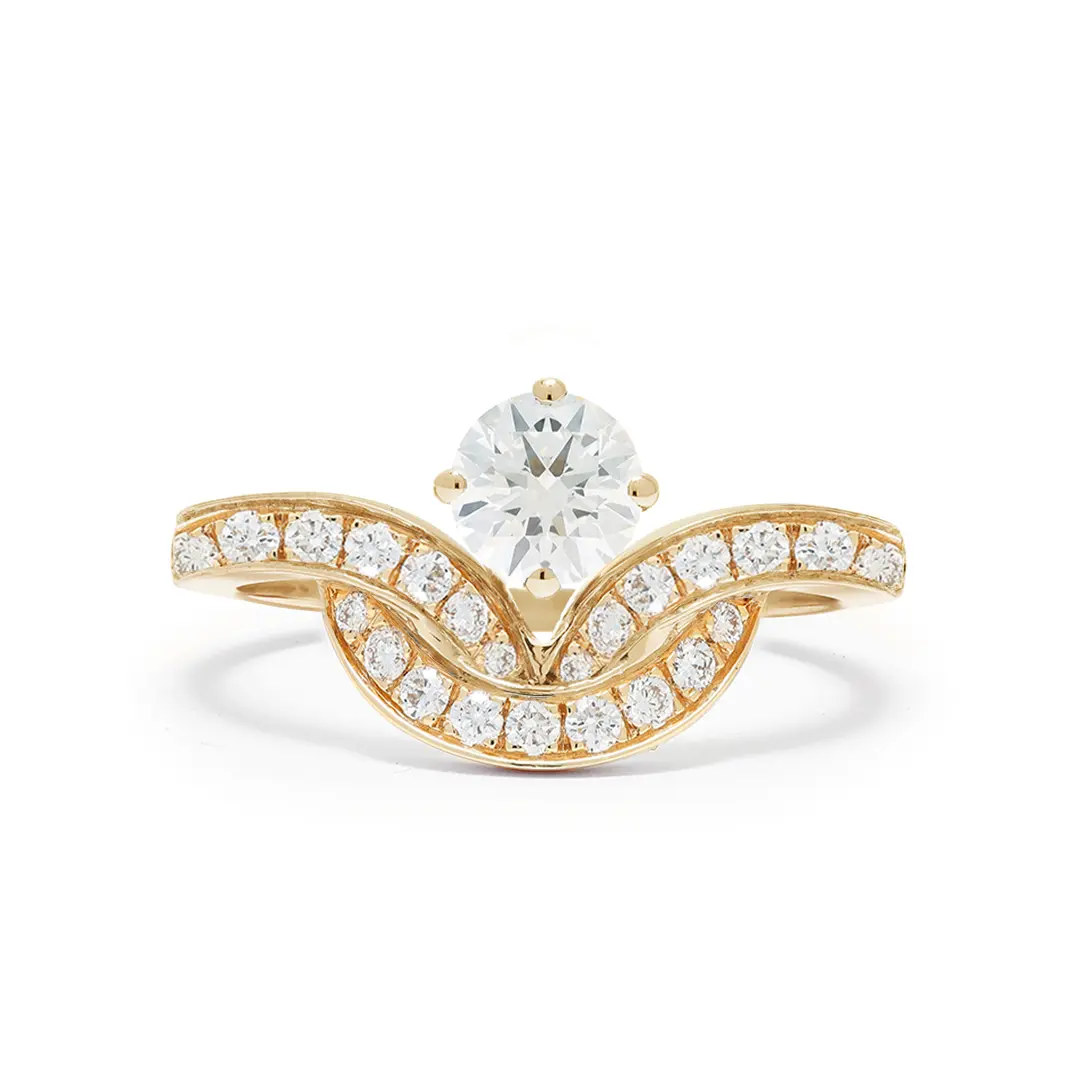 Bague Emblème 0.5ct pavée - Or jaune 18k - diamant éthique - Loyale Paris