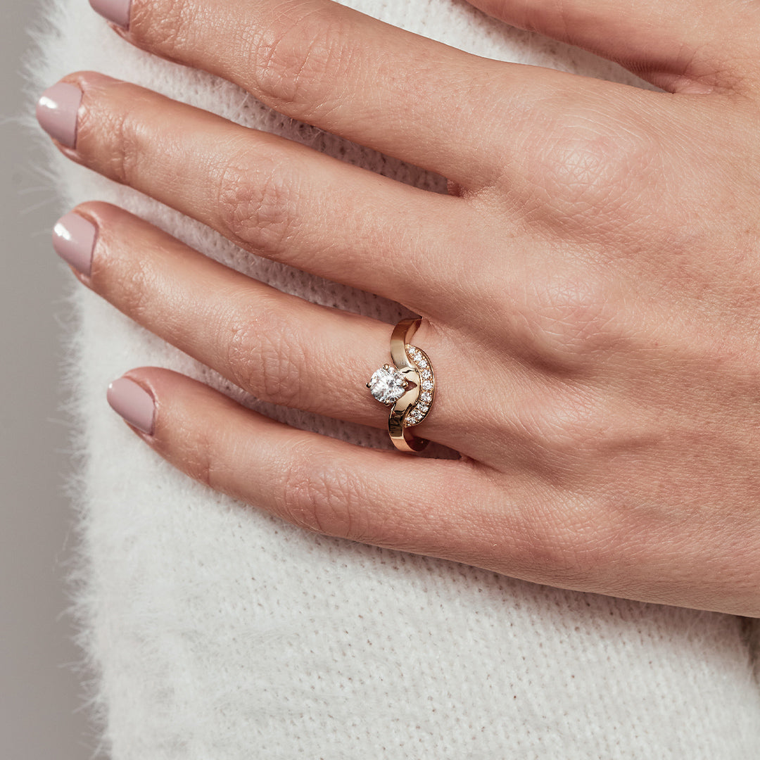 Bague Emblème 0.5ct pavée - Or jaune 18k - diamant éthique - Loyale Paris