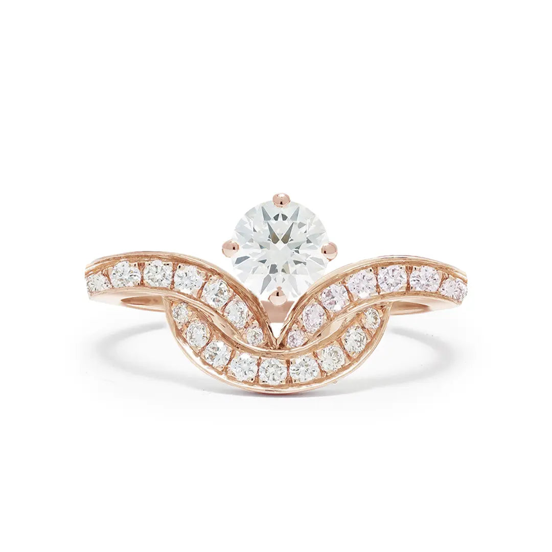 Bague Emblème 0.5ct pavée - Or rose 18k - diamant éthique - Loyale Paris