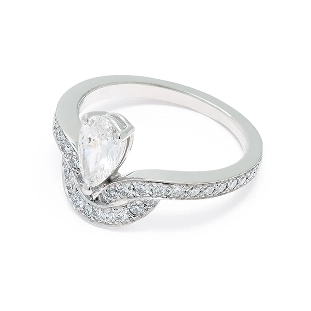 Bague Emblème 0.7ct Poire pavée - Or blanc 18k - diamant éthique - Loyale Paris
