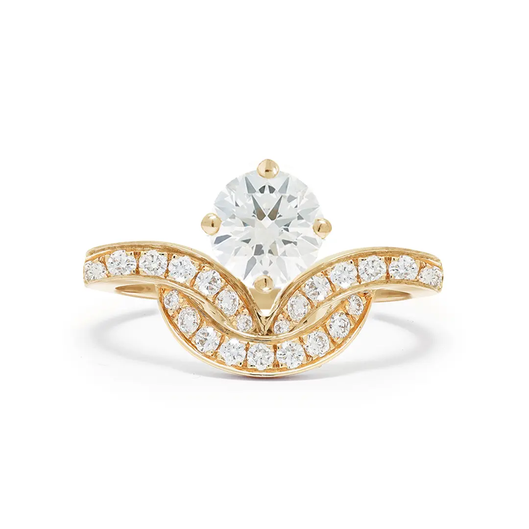 Bague Emblème 0.7ct pavée - Or jaune 18k - diamant éthique - Loyale Paris