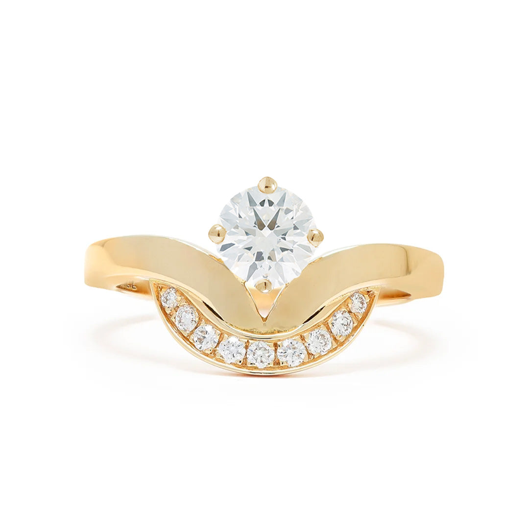 Bague Emblème 0.7ct semi-pavée - Or jaune 18k - diamant éthique - Loyale Paris
