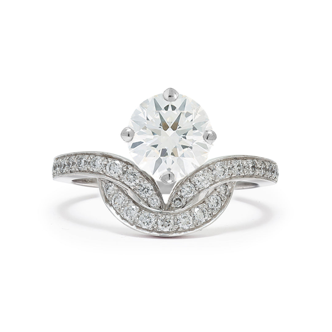 Bague Emblème 1.2ct pavée - Or blanc 18k - diamant éthique - Loyale Paris