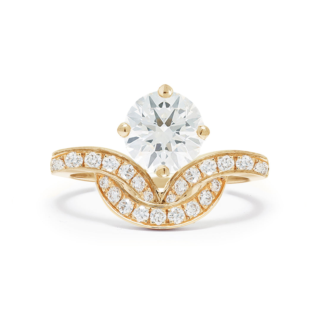 Bague Emblème 1.2ct pavée - Or jaune 18k - diamant éthique - Loyale Paris