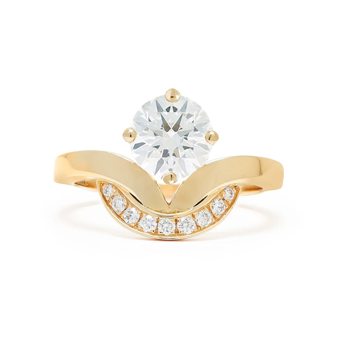 Bague Emblème 1.2ct semi-pavée - Or jaune 18k - diamant éthique - Loyale Paris