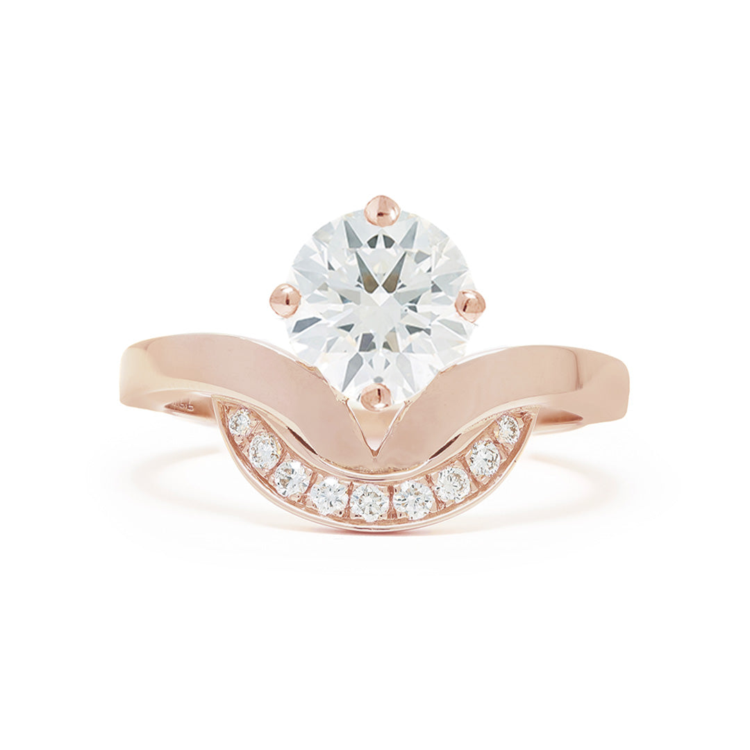 Bague Emblème 1.2ct semi-pavée - Or rose 18k - diamant éthique - Loyale Paris