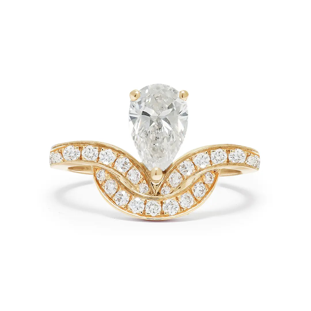 Bague Emblème 1ct Poire pavée - Or jaune 18k - diamant éthique - Loyale Paris