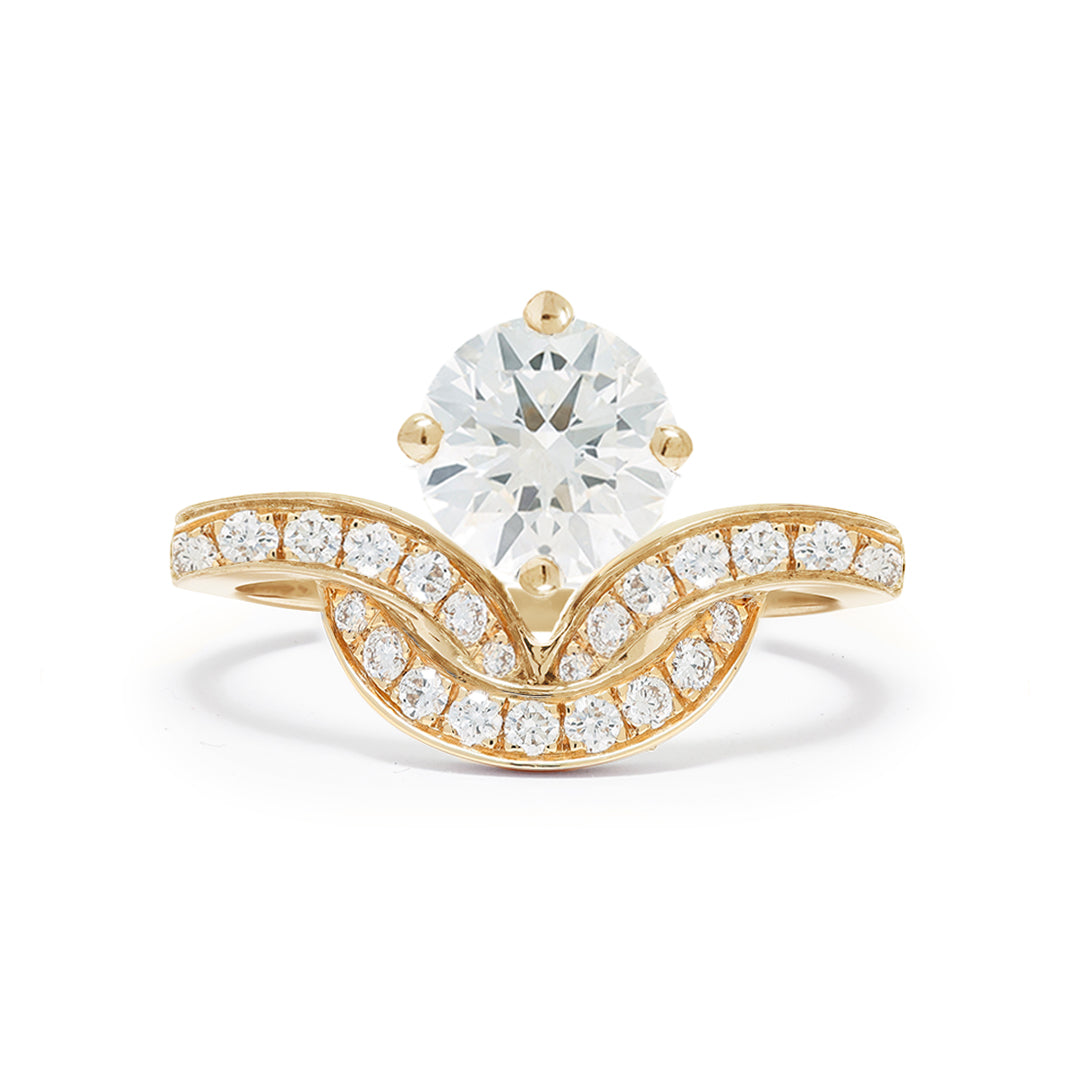 Bague Emblème 1ct pavée - Or jaune 18k - diamant éthique - Loyale Paris