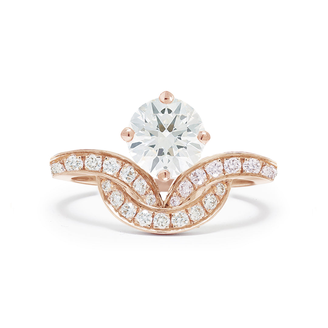 Bague Emblème 1ct pavée - Or rose 18k - diamant éthique - Loyale Paris