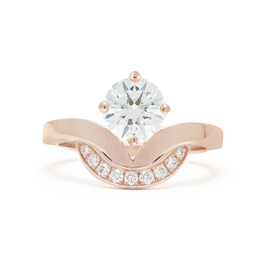 Bague Emblème 1ct semi-pavée - Or rose 18k - diamant éthique - Loyale Paris