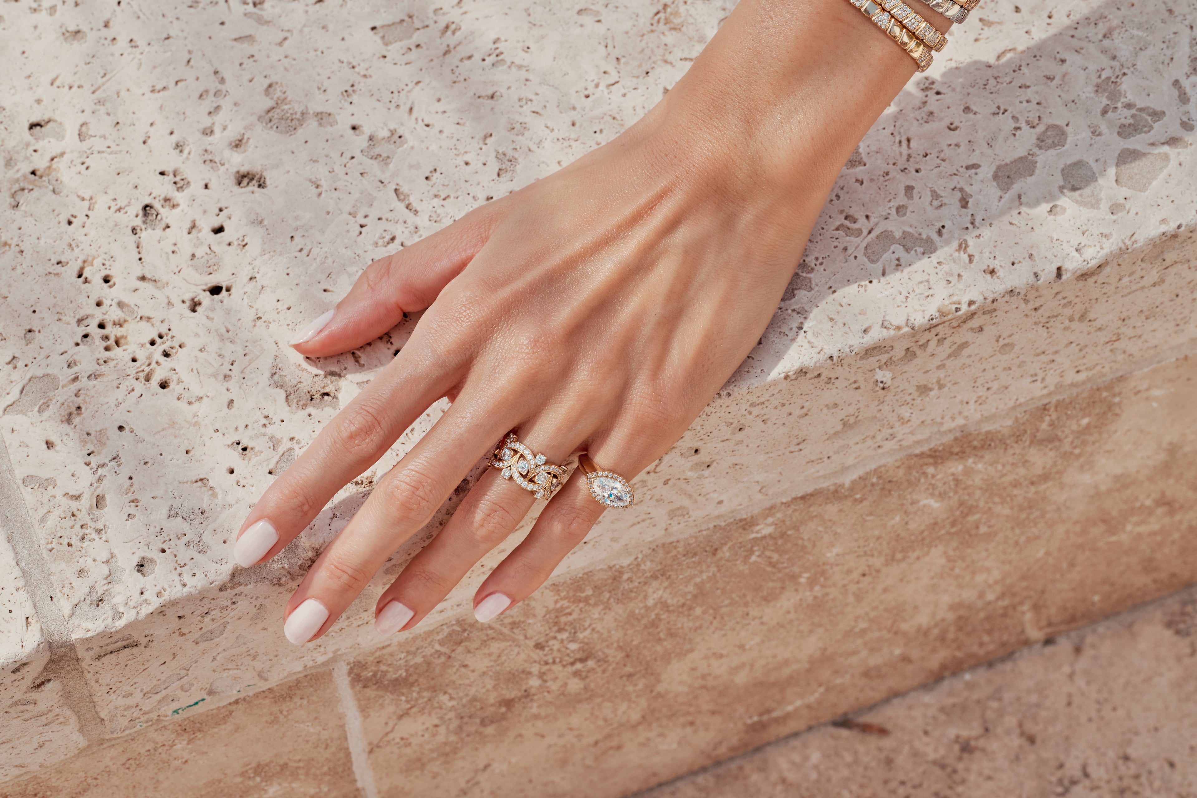 Bague Etoiles Filantes Or jaune 18k diamant ethique Loyale Paris