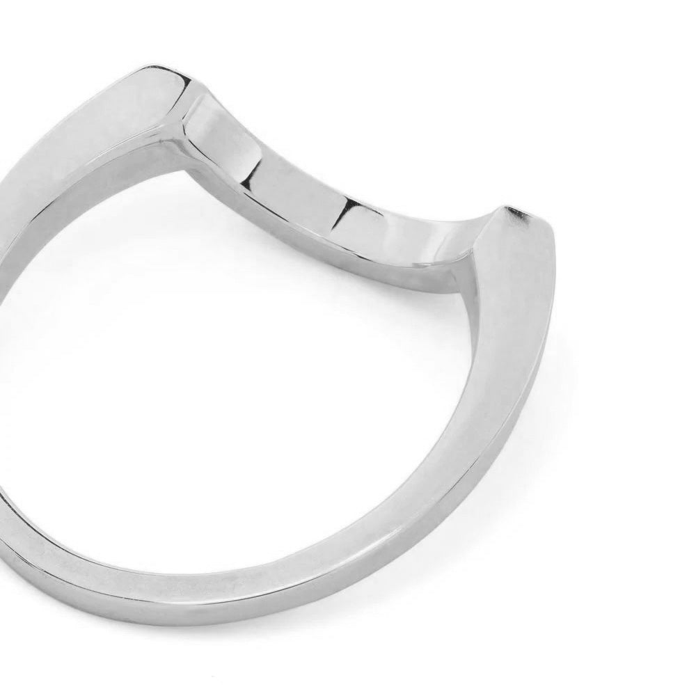 Bague Intrepide grand arc - Or blanc 18k - joaillerie France - Loyale Paris - 7