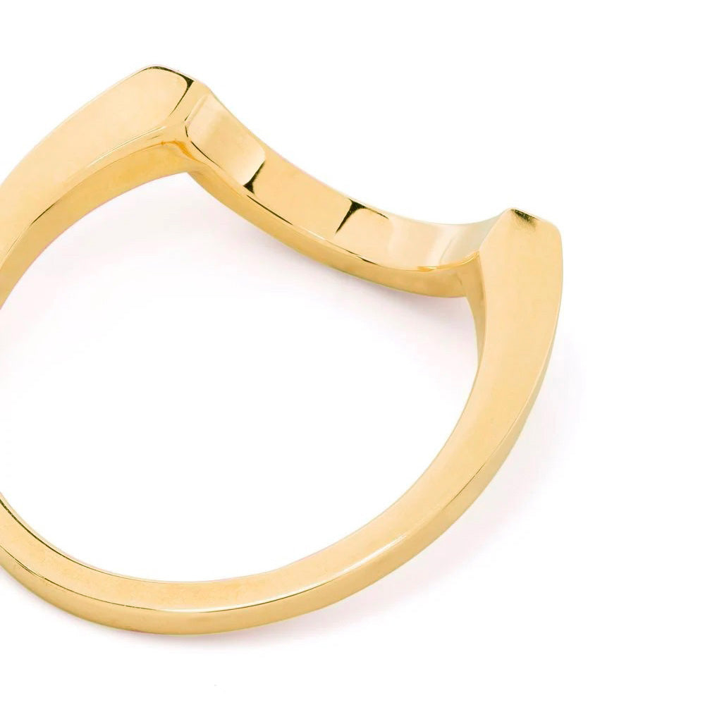 Bague Intrépide grand arc 0.25ct pavée - Or jaune 18k - diamant éthique - Loyale Paris