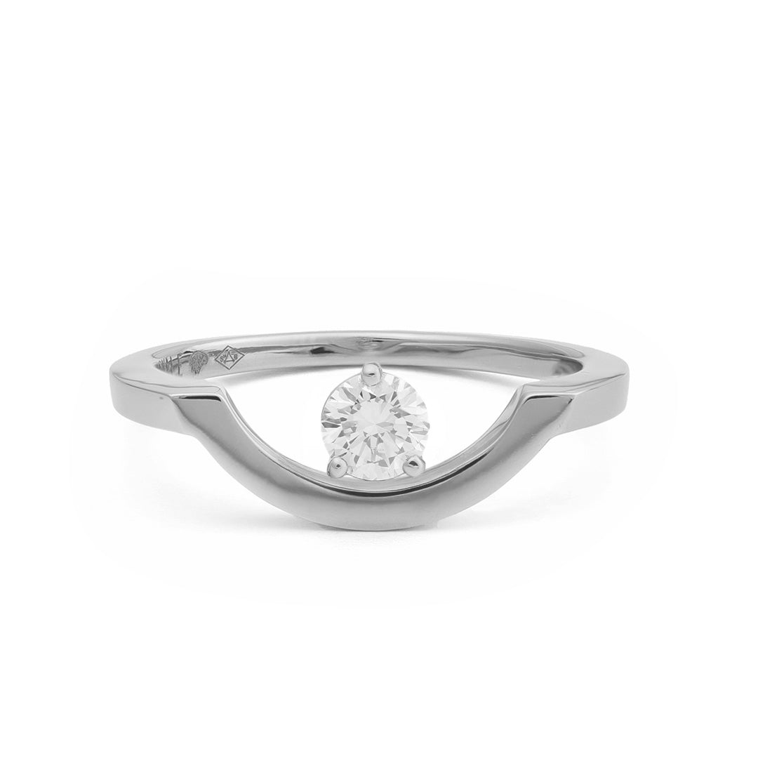 Bague Intrépide grand arc 0.25ct - Or blanc 18k - diamant éthique - Loyale Paris
