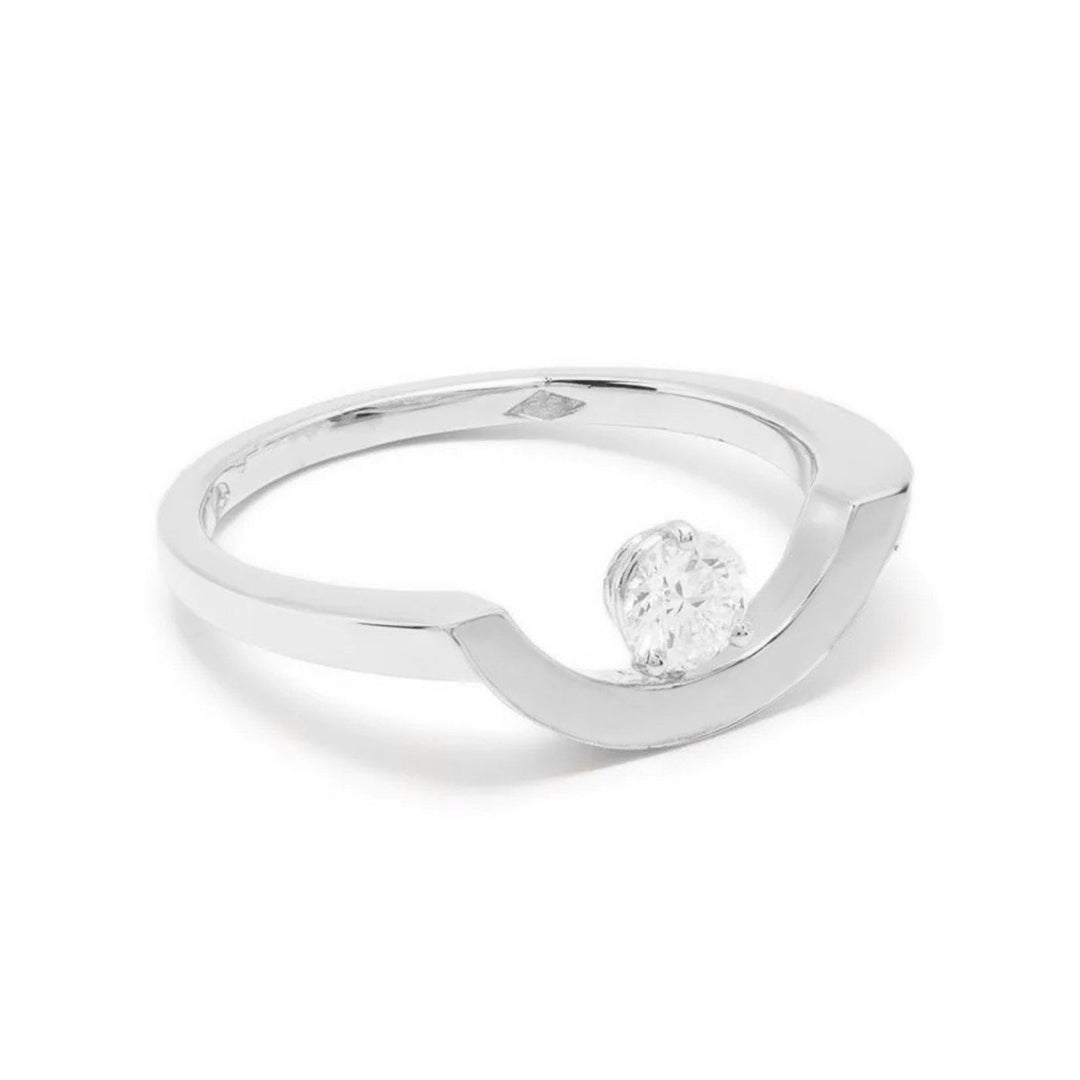 Bague Intrépide grand arc 0.25ct - Or blanc 18k - diamant éthique - Loyale Paris