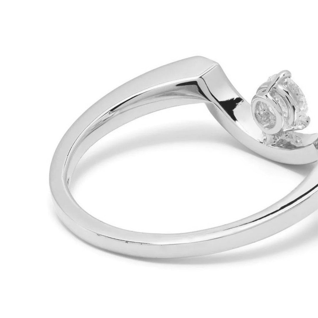 Bague Intrépide grand arc 0.25ct - Or blanc 18k - diamant éthique - Loyale Paris
