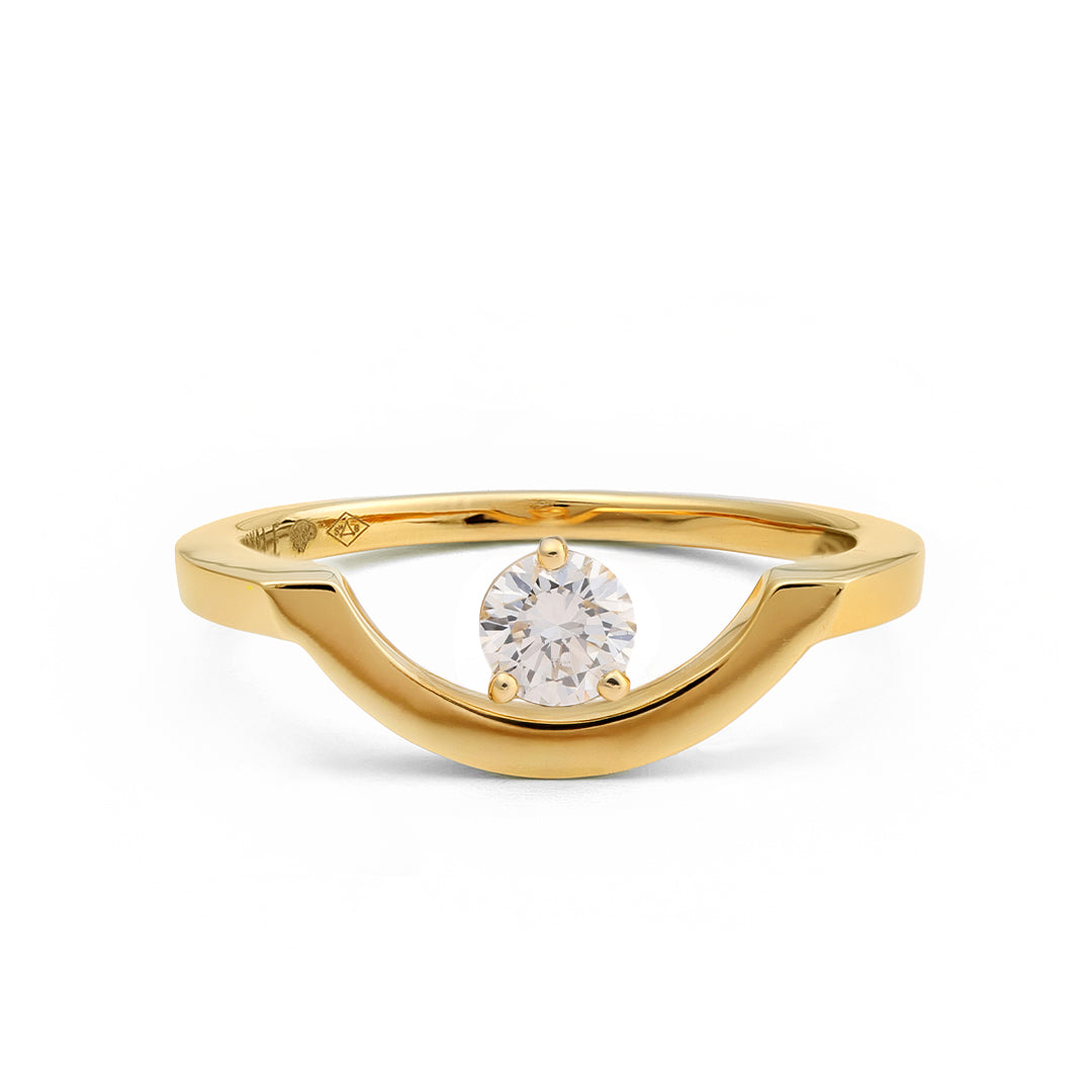Bague Intrépide grand arc 0.25ct - Or jaune 18k - diamant éthique - Loyale Paris