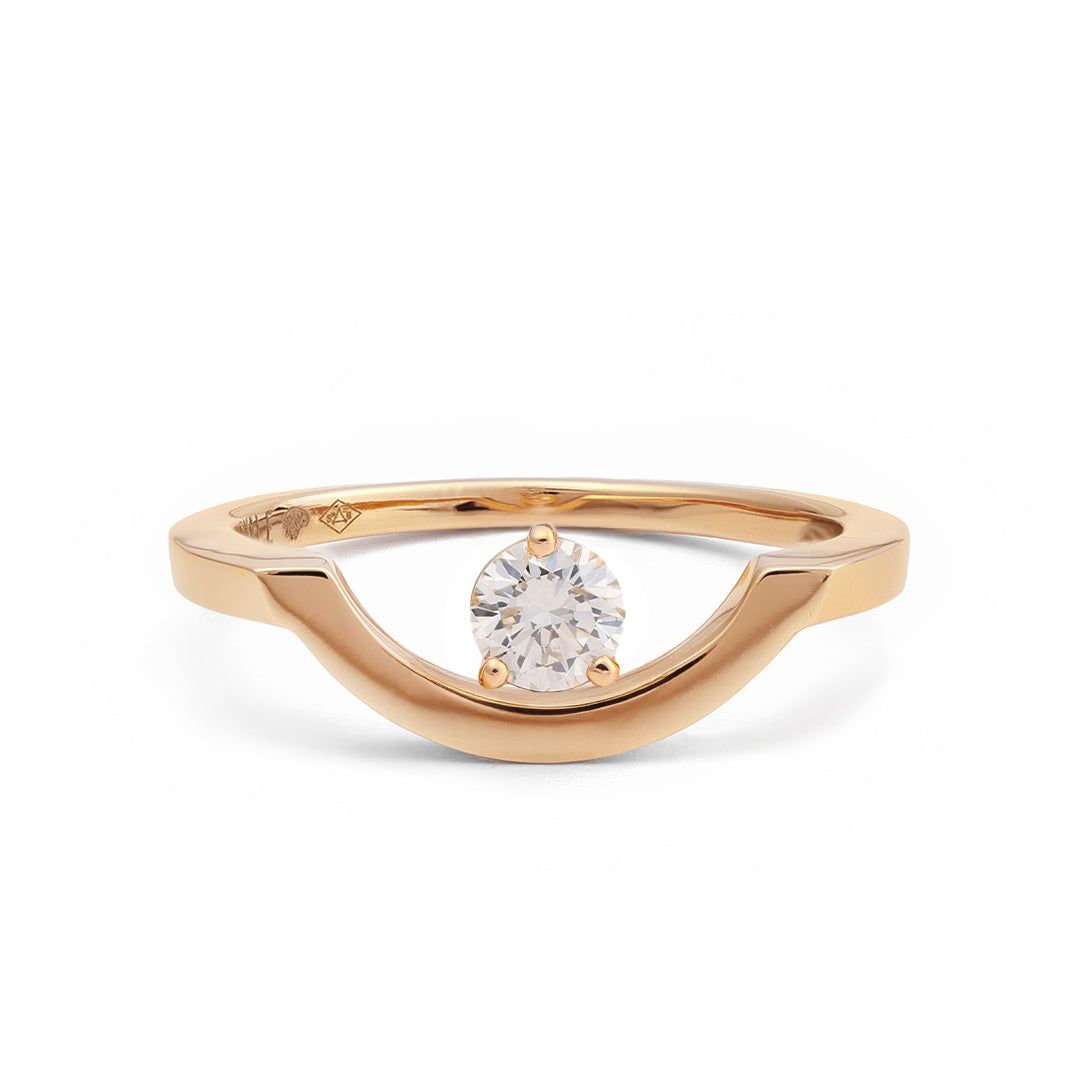 Bague Intrépide grand arc 0.25ct - Or rose 18k - diamant éthique - Loyale Paris