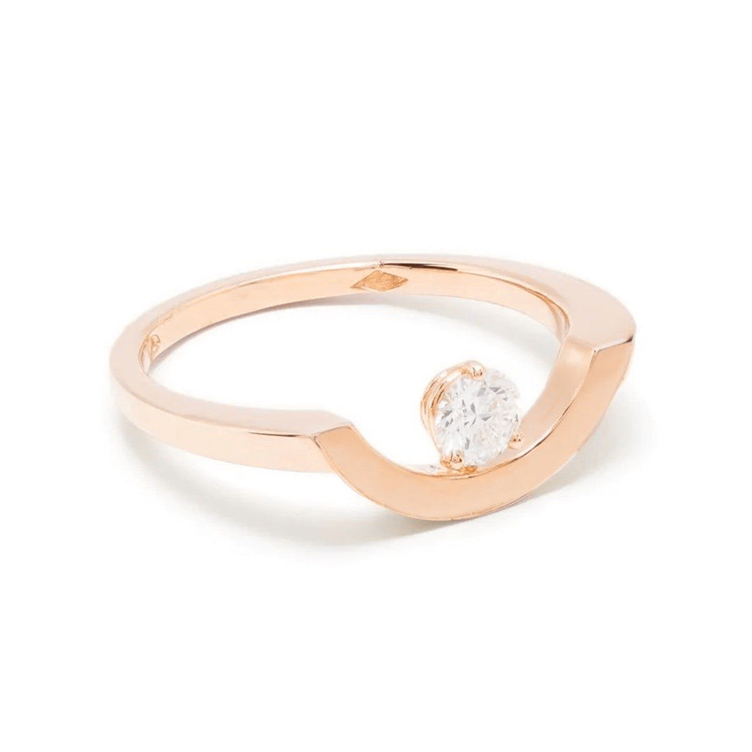 Bague Intrépide grand arc 0.25ct - Or rose 18k - diamant éthique - Loyale Paris