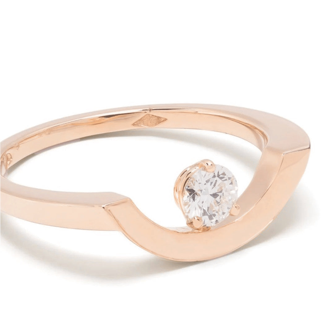 Bague Intrépide grand arc 0.25ct - Or rose 18k - diamant éthique - Loyale Paris