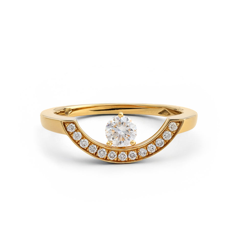 Bague Intrépide grand arc 0.25ct pavée - Or jaune 18k - diamant éthique - Loyale Paris