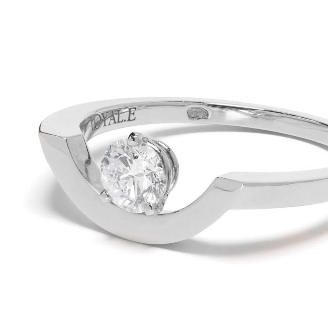 Bague Intrépide grand arc 0.5ct - Or blanc 18k - diamant éthique - Loyale Paris