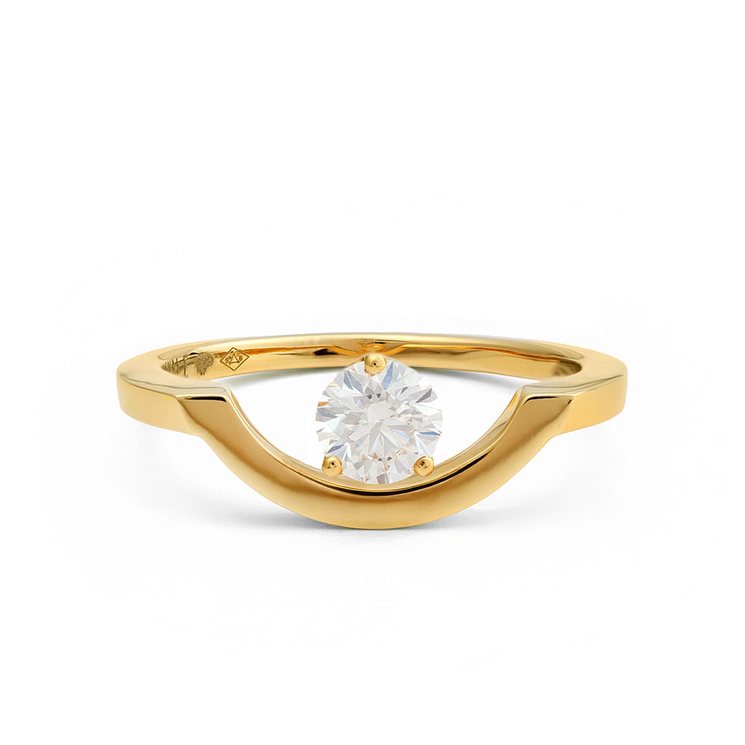 Bague Intrépide grand arc 0.5ct - Or jaune 18k - diamant éthique - Loyale Paris