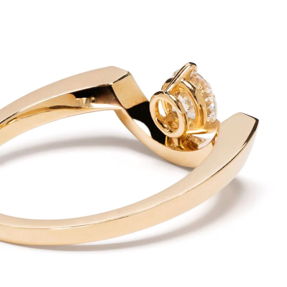 Bague Intrépide grand arc 0.5ct - Or jaune 18k - diamant éthique - Loyale Paris