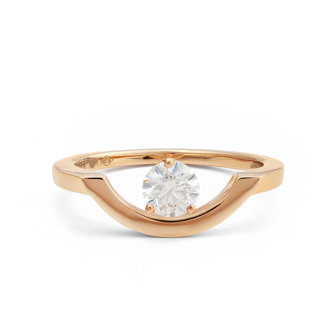 Bague Intrépide grand arc 0.5ct - Or rose 18k - diamant éthique - Loyale Paris