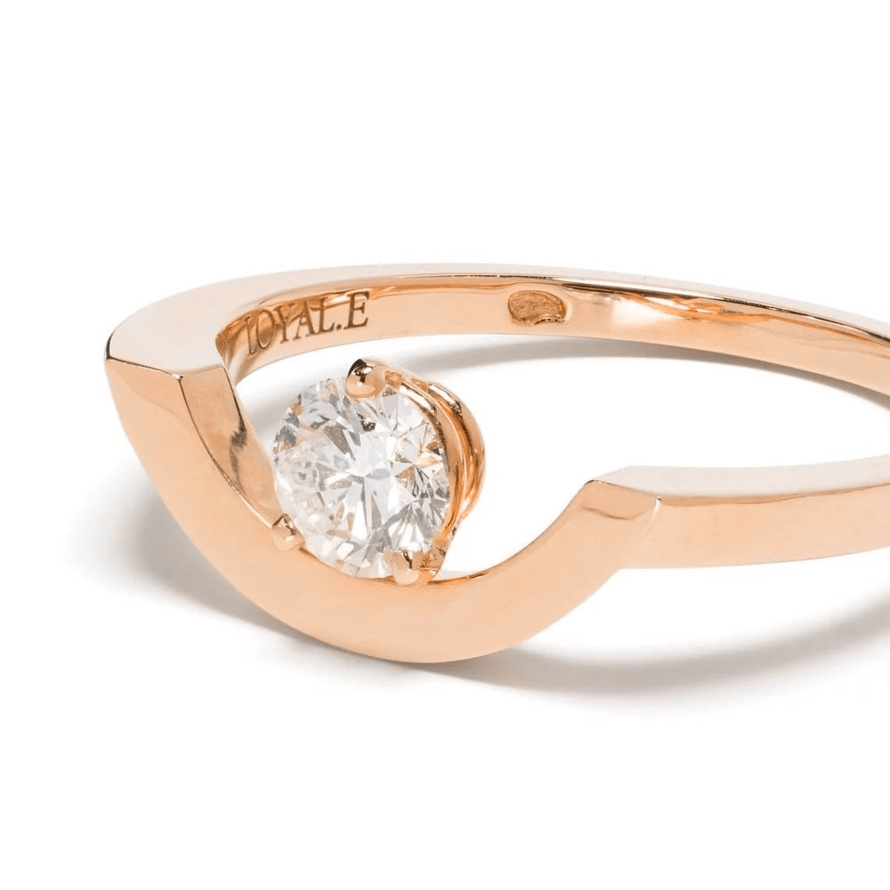 Bague Intrépide grand arc 0.5ct - Or rose 18k - diamant éthique - Loyale Paris