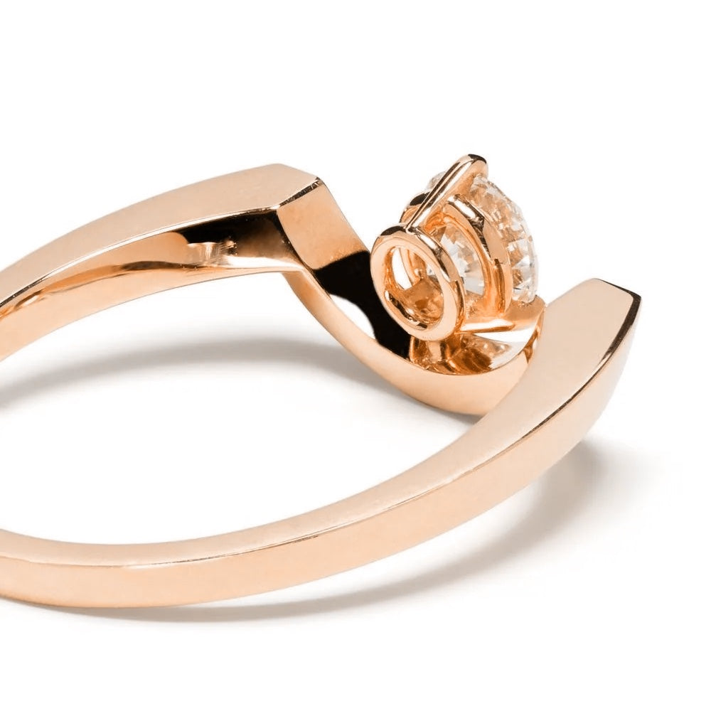 Bague Intrépide grand arc 0.5ct - Or rose 18k - diamant éthique - Loyale Paris