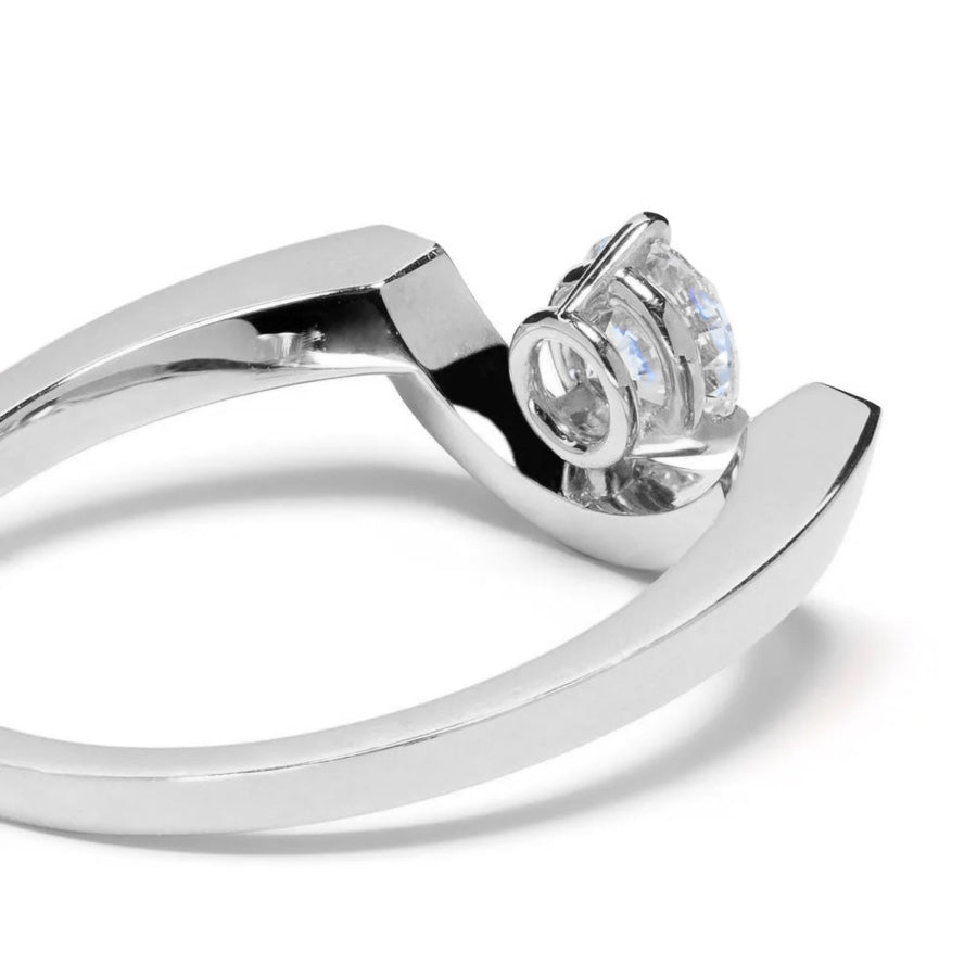 Bague Intrépide grand arc 0.5ct pavée - Or blanc 18k - diamant éthique - Loyale Paris